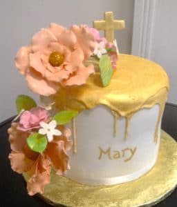 Floral Baptism Cake