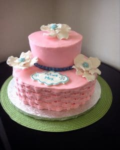 Floral Basketweave Wedding Shower Cake