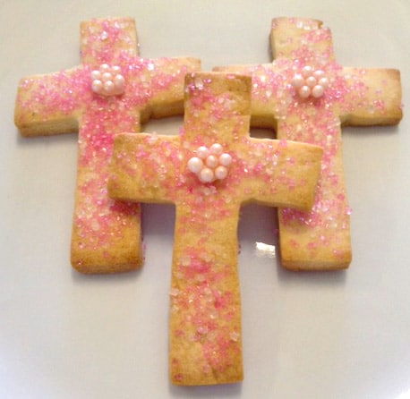 Cross Shaped - Hand Decorated Baptism Cookies
