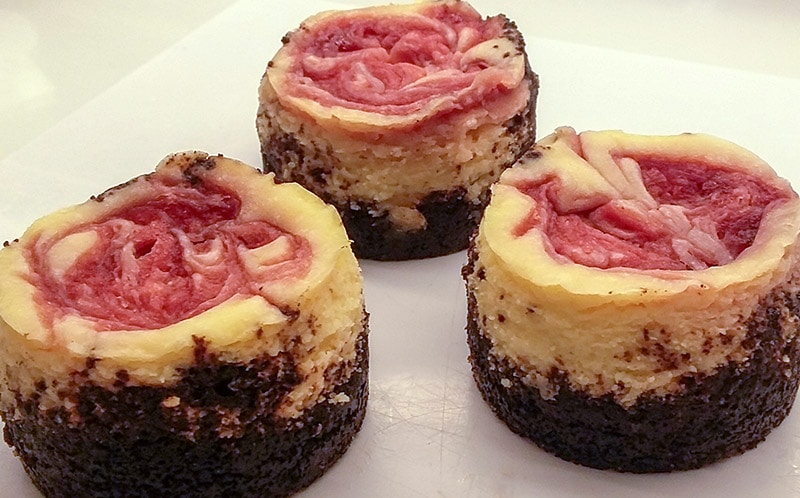 Raspberry Swirl Mini Cheesecake. Eat My Sweets Bakery