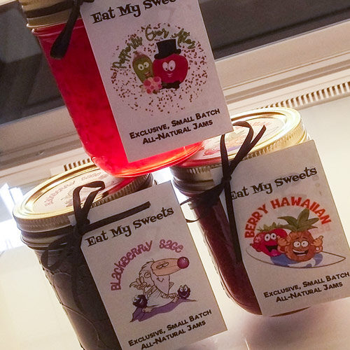 3 jars of eat my sweets jams (only $18.00, save $1.50). Eat My Sweets Bakery.