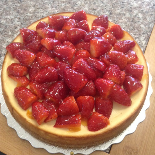 Plain Cheesecake with Fresh Strawberries. Eat My Sweets Bakery