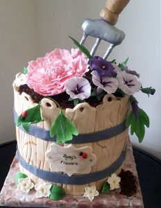 Fondant Flower Pail Birthday Cake. Eat My Sweets Bakery