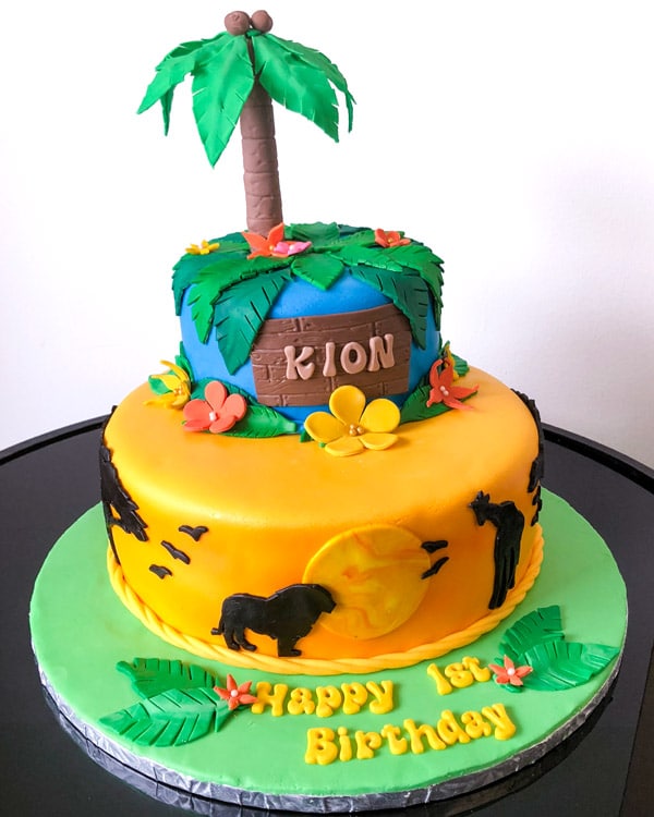 2-tier Lion King Custom Birthdya Cake