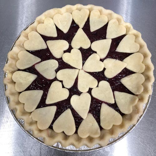 Blueberry Pie with Heart Cutouts Before Baking...