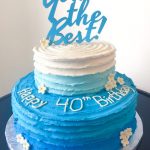 40th Birthday Aegean Beach Ckae with Custom Cak Topper. Ask us about custom cake toppers for your event! Eat My Sweets Bakery. Mississauga & GTA
