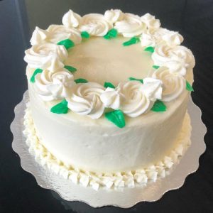 Round Vanilla Buttercream Cake (6" cake shown). Eat My Sweets Bakery. Mississauga & GTA
