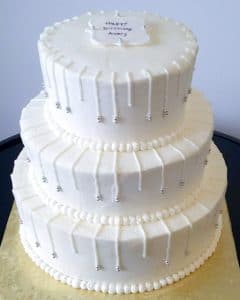 3 tier white celebration cake