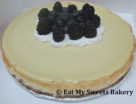Berry and Cream Topped Plain Cheesecake from Eat my Sweets Bakery
