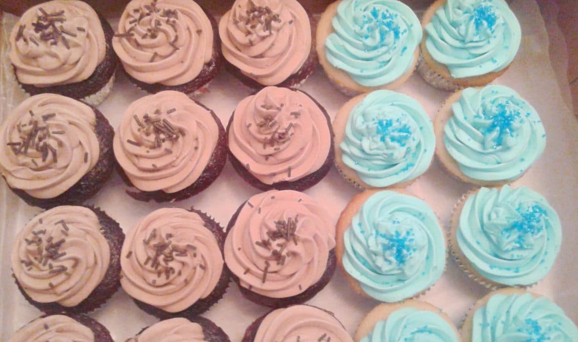 Baby Shower Blue & Pink Cupcakes from Eat My Sweets Bakery