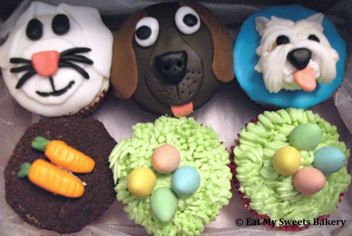 Bunny, Dog, Westie, Carrots & Easter Egg Cupcakes from Eat My Sweets Bakery