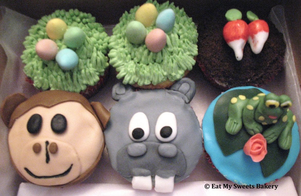 Radish, Monkey, Hippo, Frog & Easter Eggs from Eat My Sweets Bakery
