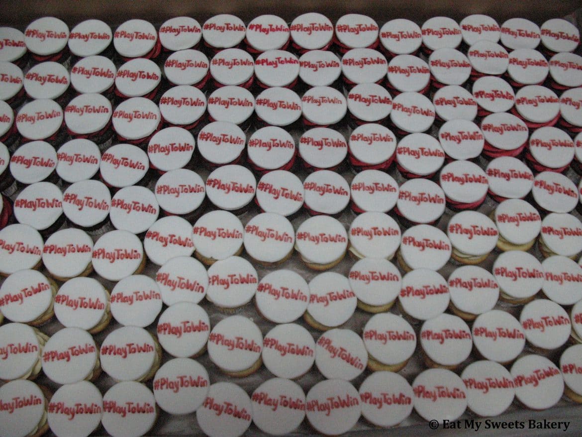 Mini Cupcakes with Corporate Logo from Eat My Sweets Bakery