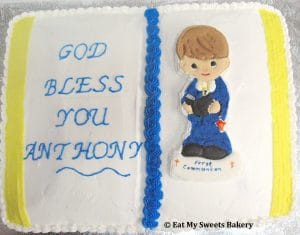 Boy's Holy Communion Celebration Cake from Eat My Sweets Bakery