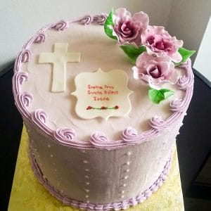Confirmation Double Tall Stacked Cake