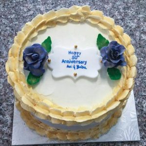 50th Anniversary Cake with Fondant Roses from Eat My Sweets Bakery