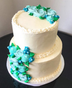 2-Tier Floral Wedding Cake