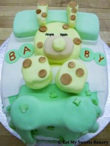 Sleeping Giraffe Baby Shower Cake from Eat My Sweets Bakery