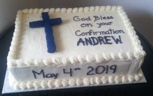 Fondant Cross Confirmation Cake from Eat My Sweets Bakery