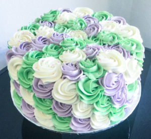 Gender Reveal Rosette Buttercream Cake