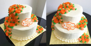 2-Tier Floral Buttercream Birthday Cake