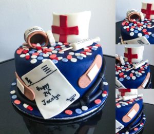 Fondant Nurse themed birthday Cake