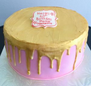 Gold-Drip Custom Birthday Cake