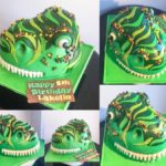 T-Rex Sculpted Kids Birthday Cake from Eat My Sweets Bakery