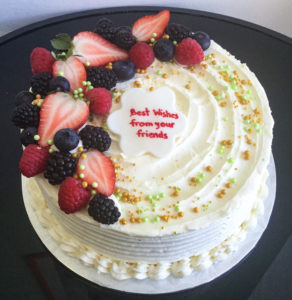 Whipped Cream and Fresh Fruit Celebration cake