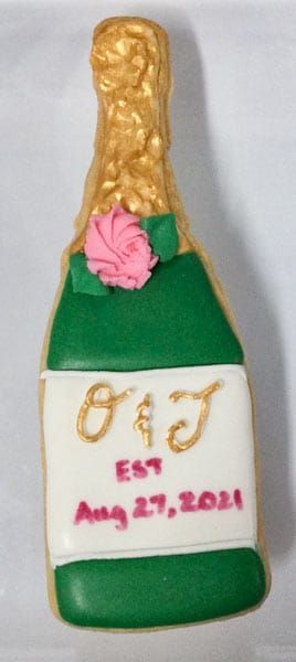 Bride and Groom Initials Champagne Bottle
