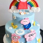 Peppa Pig Tiered Fondant Cake