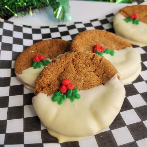 White Chocolate dipped ginger snaps