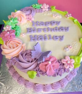 Floral buttercream birthday cake