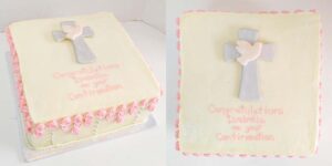 First Communion themed custom cake