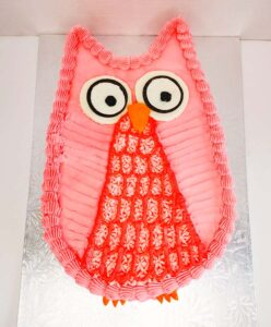Coral Owl themed custom cake