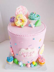 Sweet One First Birthday themed custom cake